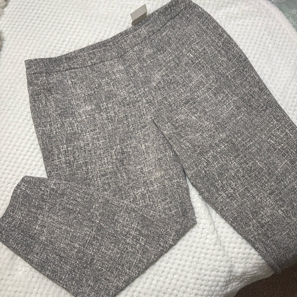 Alfani tummy control slim ankle slacks, grey speckle, size 14W